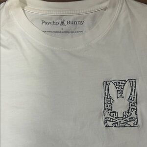 Psycho Bunny Cream Tee with Logo Design